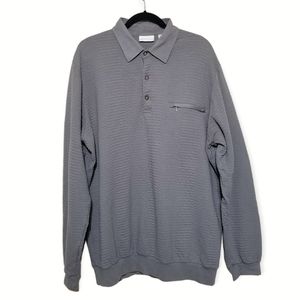King Size Grey Long Sleeve Shirt Men's 2XL Tall